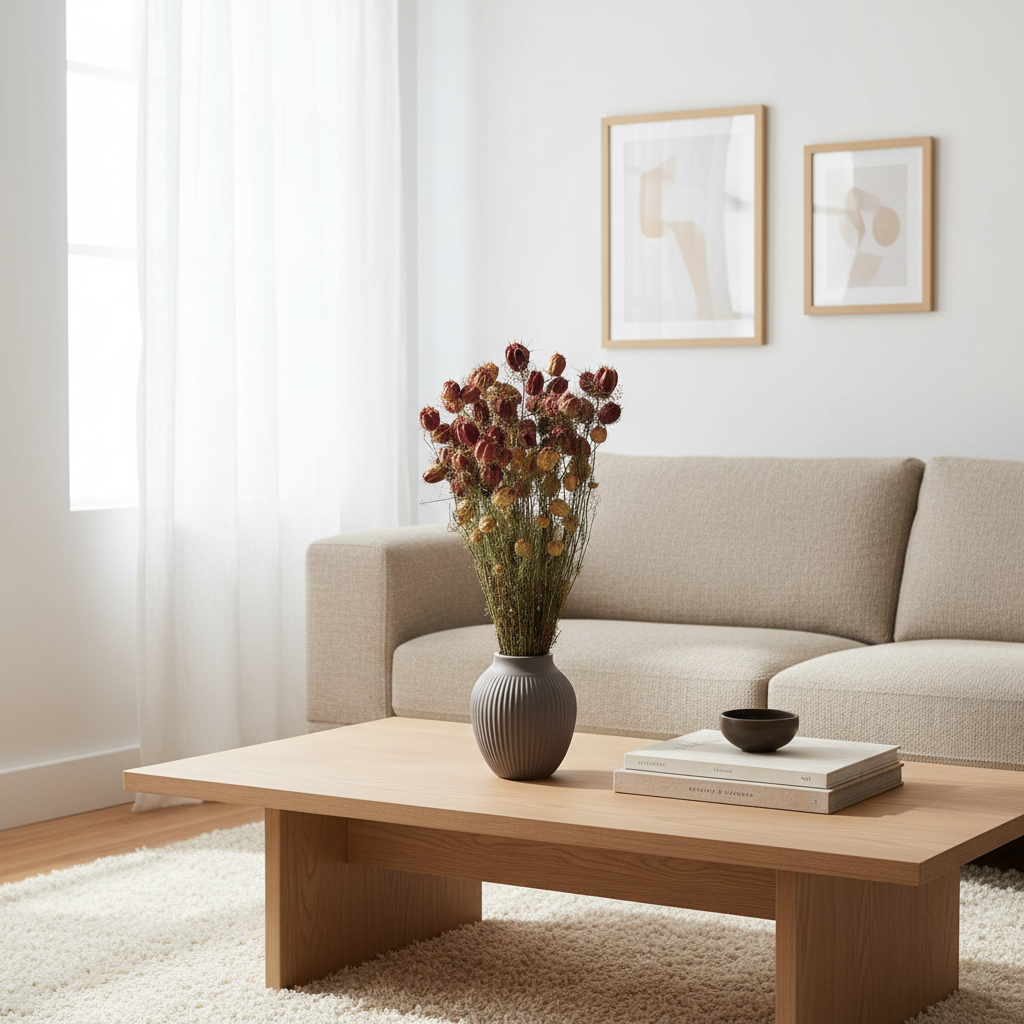 Sušená Nigella v přírodním odstínu – elegantní dekorativní rostlina pro kytice a aranžmá